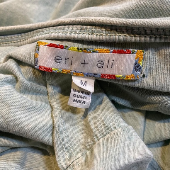 2for$30 ANTHROPOLOGIE Turquoise Tie Dye Distressed Peplum T-Shirt Size Medium - Picture 9 of 10